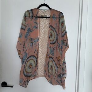 Umgee Western Feather Print Kimono Duster